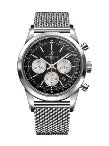Breitling Transocean Chronograph Stainless Steel Reverse Panda Bracelet