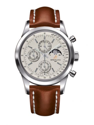 Breitling Transocean Chronograph 1461 Stainless Steel Silver Calf Pin