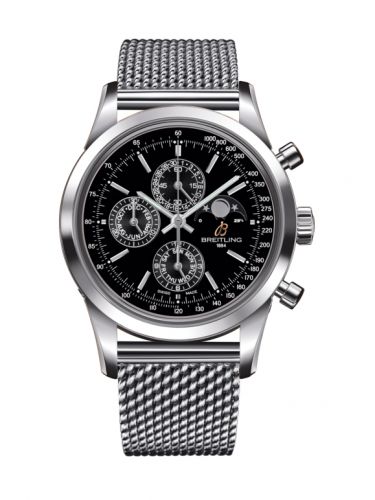 Breitling Transocean Chronograph 1461 Stainless Steel Black Bracelet