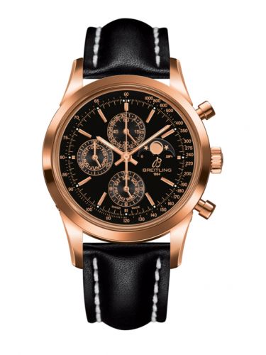 Breitling Transocean Chronograph 1461 Red Gold Black Calf