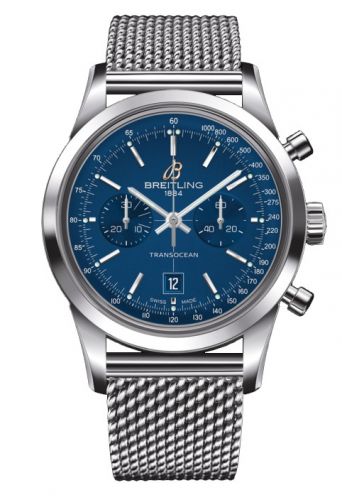 Breitling Transocean Chronograph 38 Blue Milanese