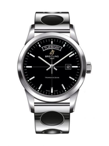 Breitling Transocean Day & Date Stainless Steel Black Racer