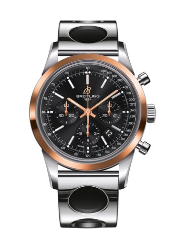 Breitling Transocean Chronograph Stainless Steel Red Gold Black Air Racer