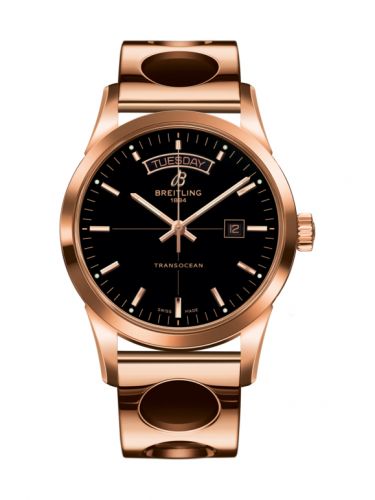 Breitling Transocean Day & Date Red Gold Black Racer