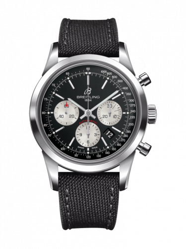 Breitling Transocean Chronograph Stainless Steel Reverse Panda Military Pin