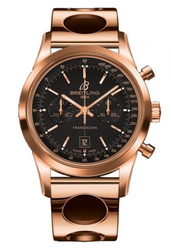 Breitling Transocean Chronograph 38 Gold Black Racer