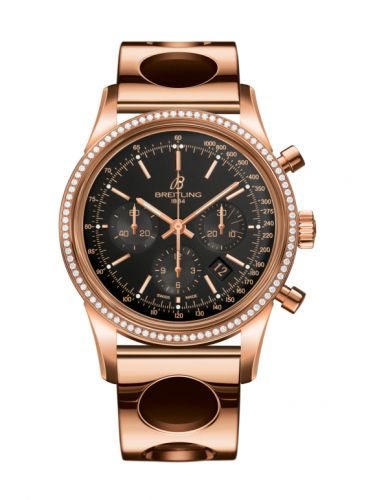 Breitling Transocean Chronograph Red Gold Diamond Black Air Racer