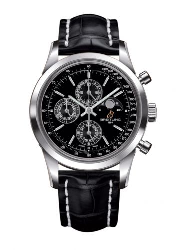 Breitling Transocean Chronograph 1461 Stainless Steel Black Croco Pin