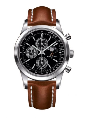Breitling Transocean Chronograph 1461 Stainless Steel Black Calf Pin