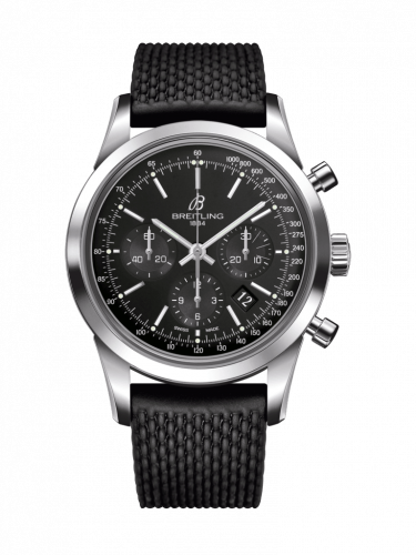 Breitling Transocean Chronograph Stainless Steel Black Rubber Pin
