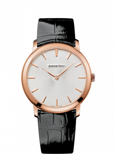 Audemars Piguet Jules Audemars 15180 Extra-Thin Pink Gold Silver Guilloche