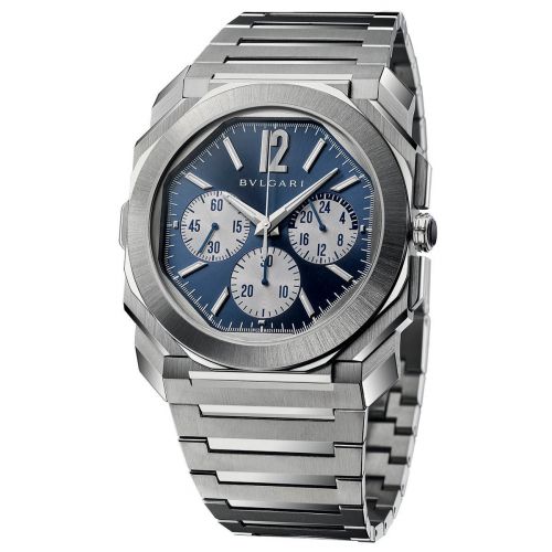 Bulgari Octo Finissimo S Chronograph GMT Stainless Steel Blue Bracelet
