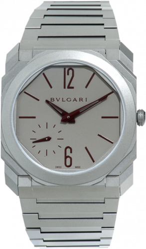Bulgari Octo Finissimo Automatic Titanium Grey - Burgundy Bracelet
