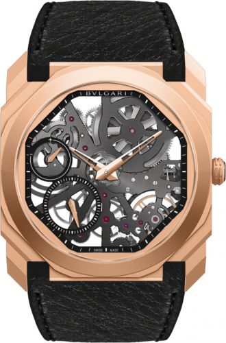 Bulgari Octo Finissimo Skeleton Pink Gold Calf