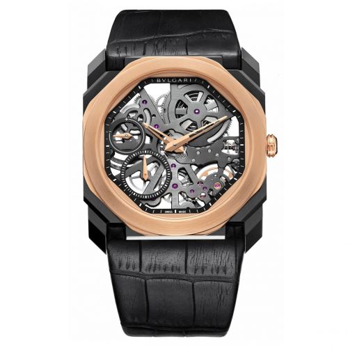 Bulgari Octo Finissimo Skeleton DLC Rose Gold Alligator