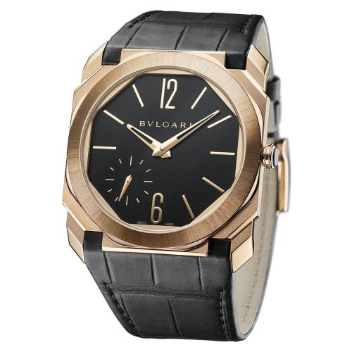 Bulgari Octo Finissimo 100m Pink Gold Black Alligator