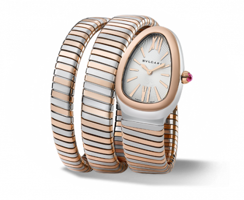 Bulgari Serpenti Tubogas Two Tone Silver Double Tour