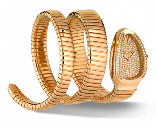 Bulgari Serpenti Tubogas Pink Gold Diamond Double Tour