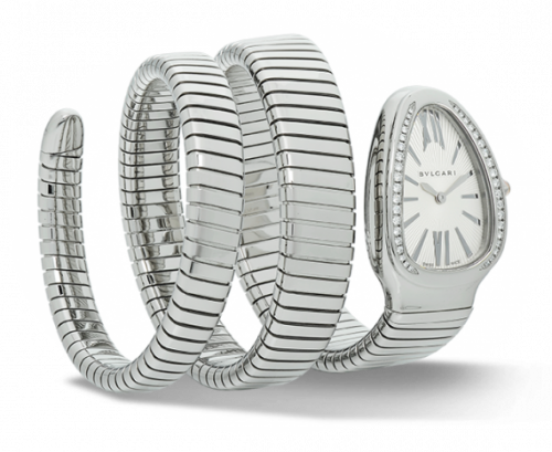 Bulgari Serpenti Tubogas Silver Diamond Double Tour