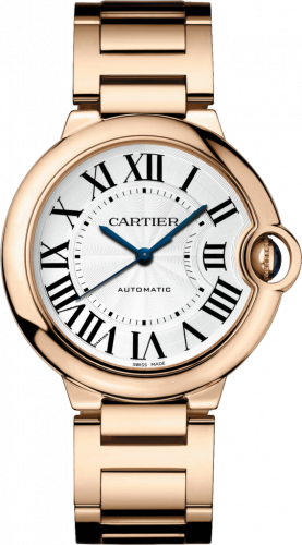 Cartier Ballon Blue de Cartier 36 Automatic Pink Gold Silver Bracelet