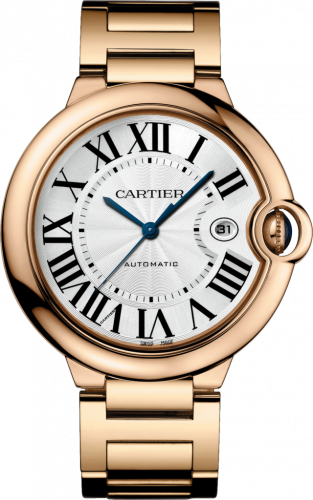 Cartier Ballon Blue de Cartier 42 Automatic Pink Gold Silver Bracelet