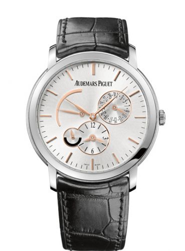 Audemars Piguet Jules Audemars 15180 Dual Time White Gold Silver