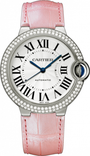 Cartier Ballon Blue de Cartier 36 Automatic White Gold Diamonds Pink
