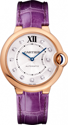Cartier Ballon Blue de Cartier 36 Automatic Pink Gold Diamond Purple
