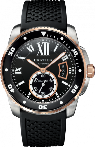 Cartier Calibre de Cartier Diver Stainless Steel Pink Gold Black Rubber