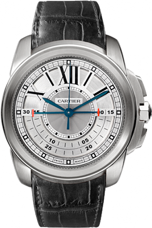 Cartier Calibre de Cartier Central Chronograph White Gold Silver