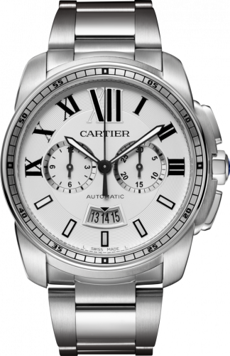 Cartier Calibre de Cartier Chronograph Stainless Steel Silver Bracelet