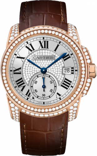 Cartier Calibre de Cartier 38 Pink Gold Silver Full Diamond
