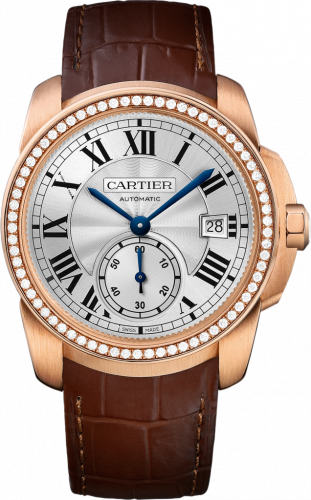 Cartier Calibre de Cartier 38 Pink Gold Silver Diamond