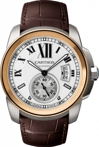 Cartier Calibre de Cartier 42 Stainless Steel Pink Gold Silver