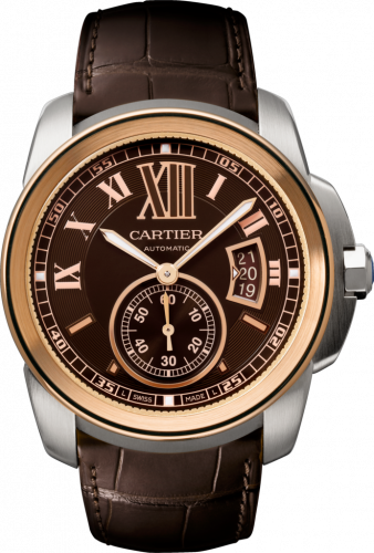 Cartier Calibre de Cartier 42 Stainless Steel Pink Gold Chrocolate