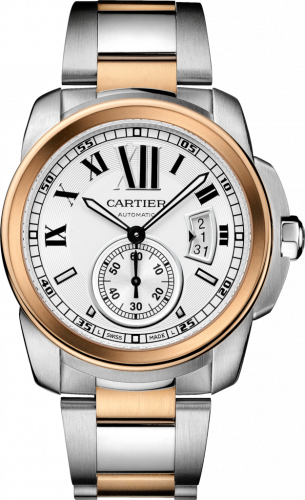 Cartier Calibre de Cartier 42 Stainless Steel Pink Gold Silver Bracelet