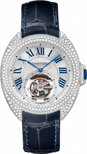 Cartier Clé de Cartier 35 Flying Tourbillon White Gold Full Diamonds Red