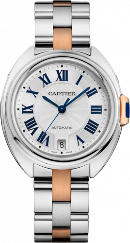 Cartier Clé de Cartier 35 Stainless Steel Pink Gold Silver Bracelet