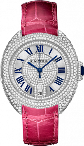 Cartier Clé de Cartier 35 White Gold Full Diamonds Red