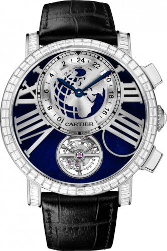 Cartier Rotonde de Cartier Earth and Moon Platinum Baguette