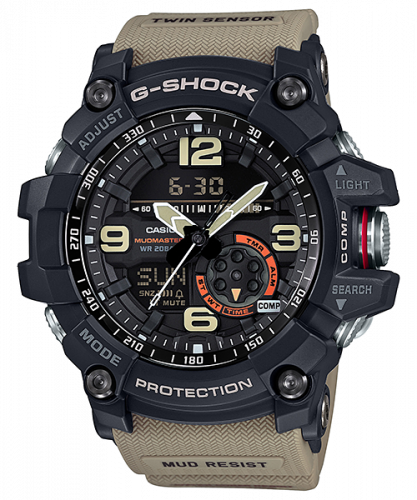 Casio G-Shock Mudmaster Twin Sensor Black Beige