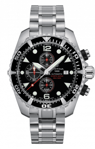 Certina DS Action Diver Chronograph Automatic Stainless Steel Black Bracelet