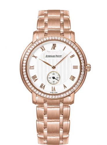 Audemars Piguet Jules Audemars Small Seconds Pink Gold Diamond Silver Bracelet