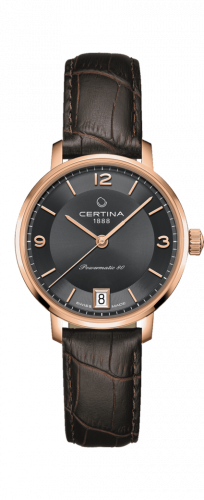 Certina DS Caimano Powermatic 80 Rose Gold PVD Grey Strap
