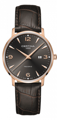 Certina DS Caimano 39 Rose Gold PVD Grey Strap