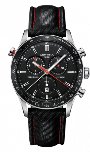Certina DS-2 Chronograph Flyback Stainless Steel Black Strap