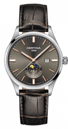 Certina DS-8 Moon Phase Stainless Steel Anthracite Strap