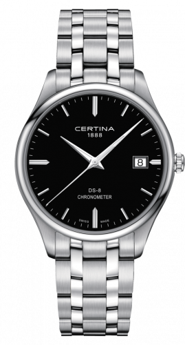 Certina DS-8 Chronometer Stainless Steel Black Bracelet