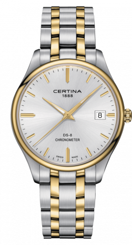 Certina DS-8 Chronometer Stainless Steel Yellow Gold PVD Silver