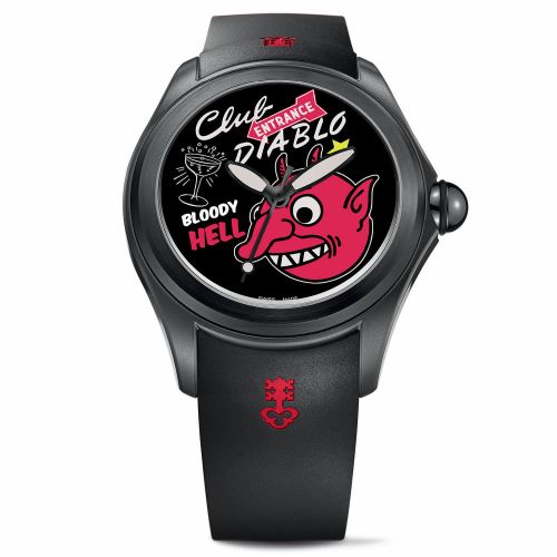 Corum Big Bubble Magical 47 PVD Titanium Nelson de la Nuez Rubber